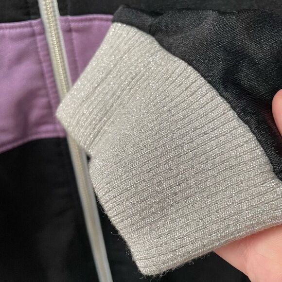 Y2K Baby Phat Track Jacket Bling Cat Black Purple Silver Metallic 3X - Picture 7 of 9